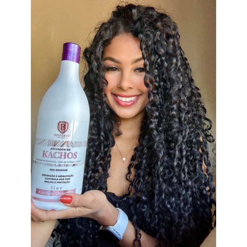 Ativador de Cachos 1 Litro  Modelador de Cachos Creme de Pentear Brendrey Profissional