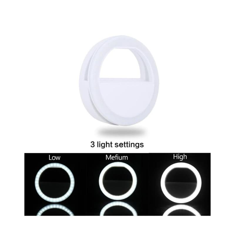 Anel Luminoso Portátil para Celular – Flash Selfie, Mini Ring Light