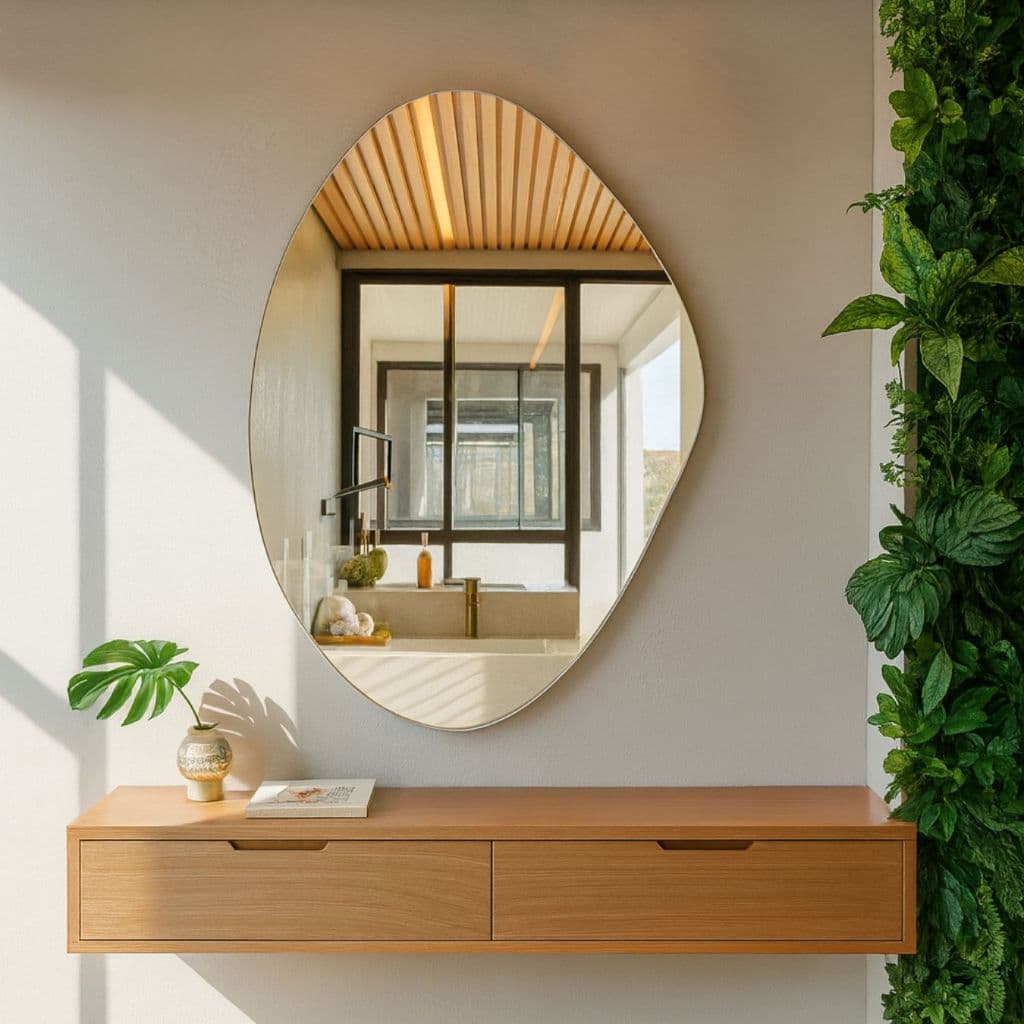 Espelho Orgânico Decorativo 60x40cm Lapidado Sala Banheiro Quarto