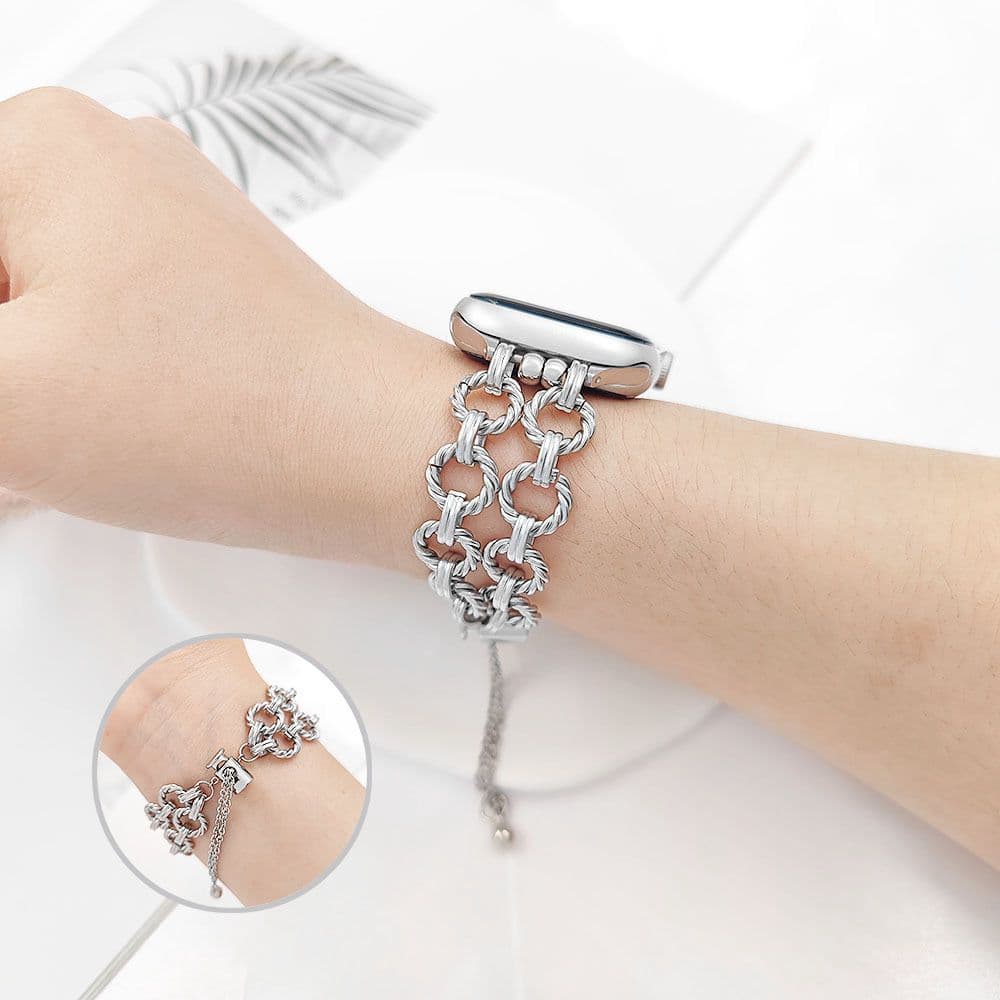 Pulseiras metal colar para relogio inteligentte 46mm/44mm/45mm/42mm/41mm/40mm/38mm