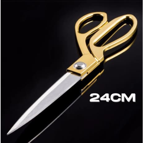 Tesoura Profissional DOURADA para Alfaiate, Costura e Tecidos Comprimento 24,2 cm Aço Inox