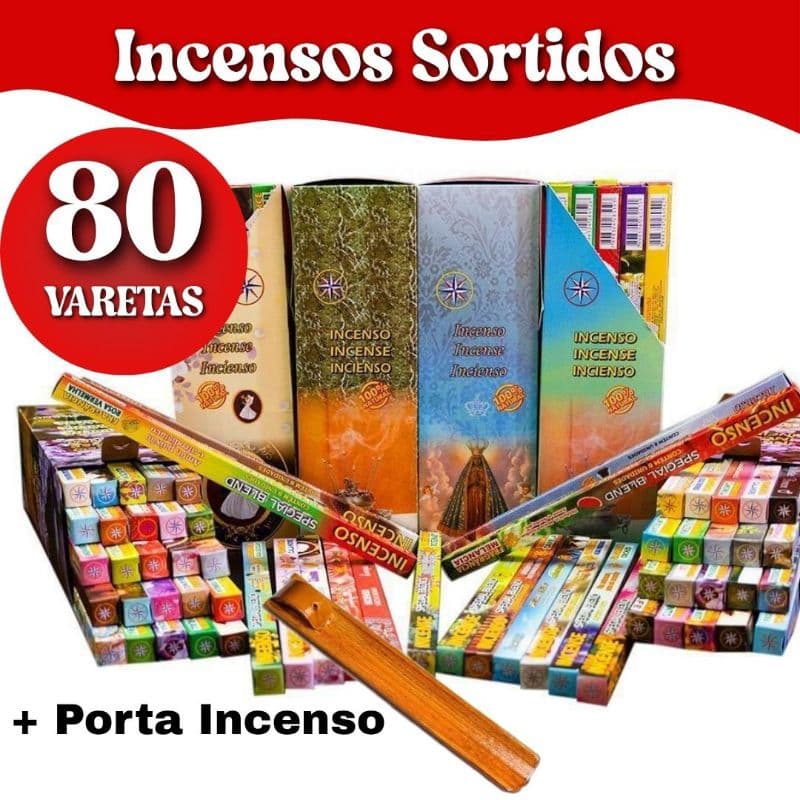 Kit Incenso Sortidos 100% Natural com Porta Incenso |  ESCOLHA SEU KIT
