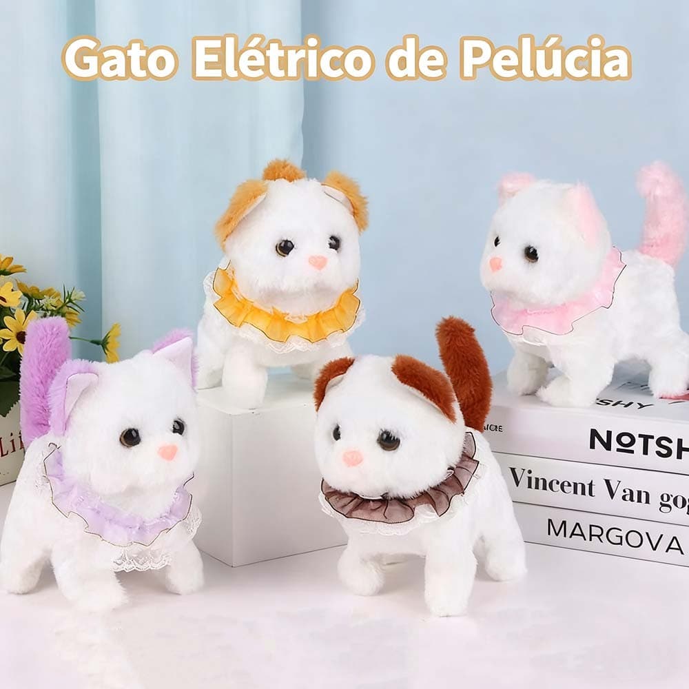 Gato De Pelúcia Animal Interativo Realidade Realistas Robô Elétrico Gatinho , Animais De Estimação Macios Brinquedos Bar