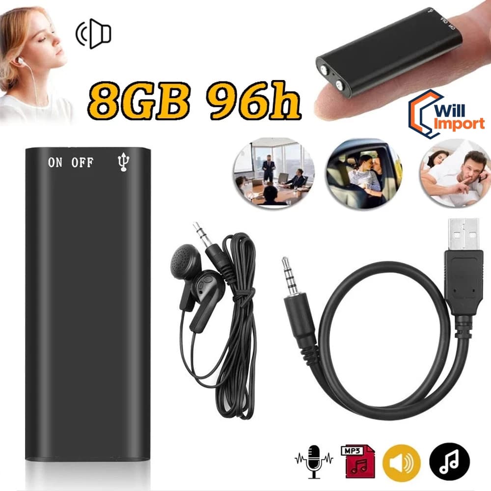 8G Micro Mini Gravador Digital MP3 Gravador De Voz Pode Monitorar 96h