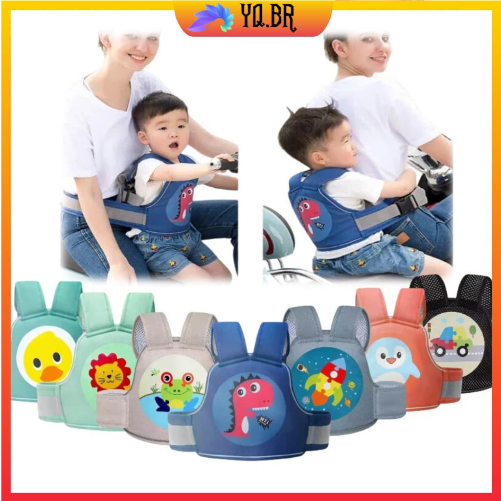 Colete Cinto De Segurança Infantil Para Andar Moto Criança Arnês de bolsa de armazenamento portátil