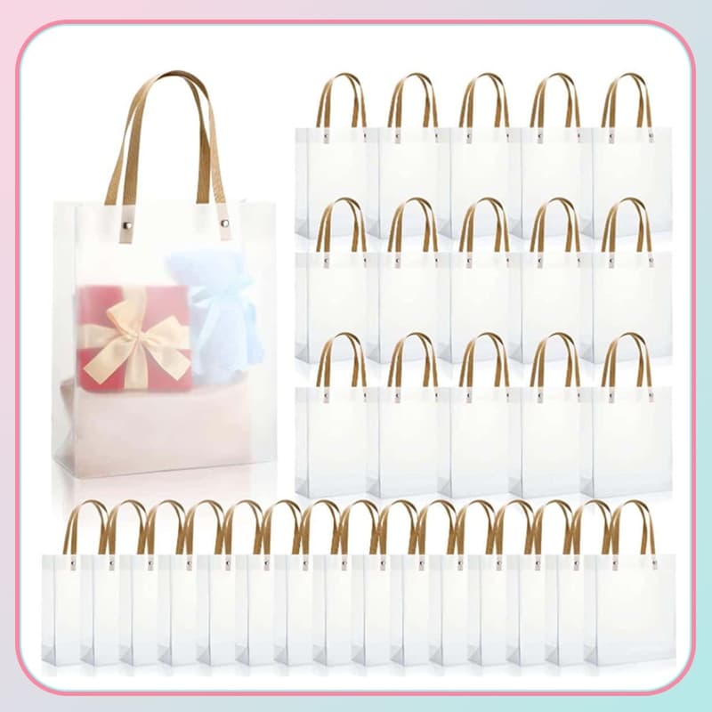Sacolas de Plástico Transparente Fosco para presentes decoração lembrancinha