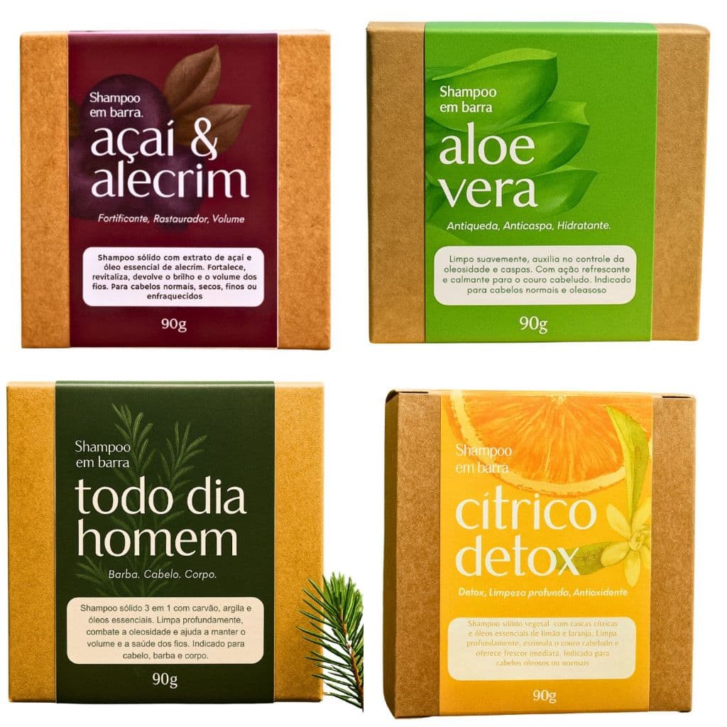 Shampoo Sólido Natural Senhor Saboeiro 90g - Linha Capilar Cabelos Secos, Oleosos e Danificados