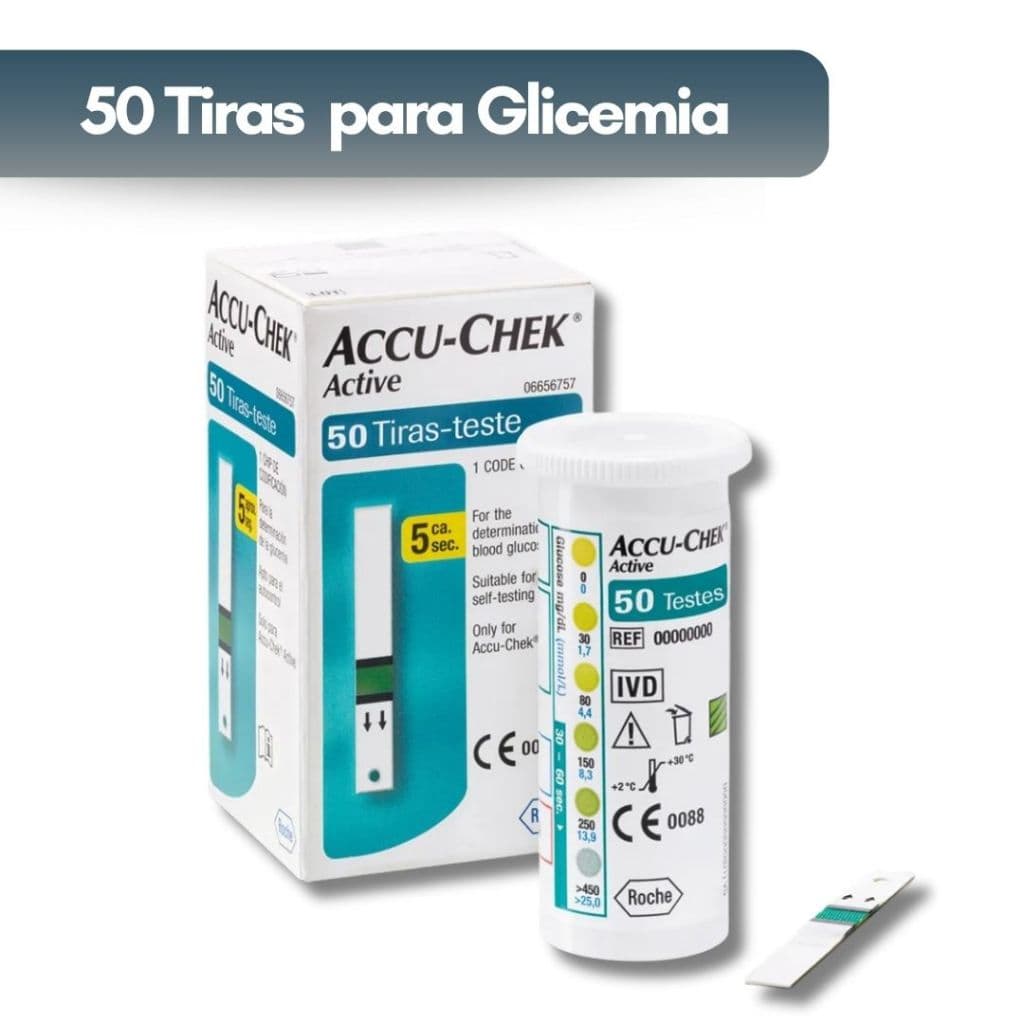Tira ACCU CHECK ACTIVE 50 Un  Para Medir Glicemia