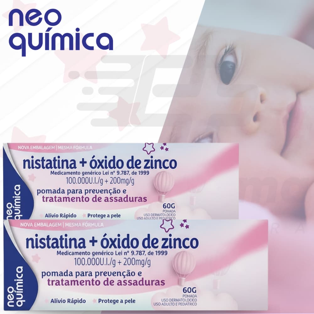 Kit C/2 Creme pomada para assadura com óxido de zinco 60g
