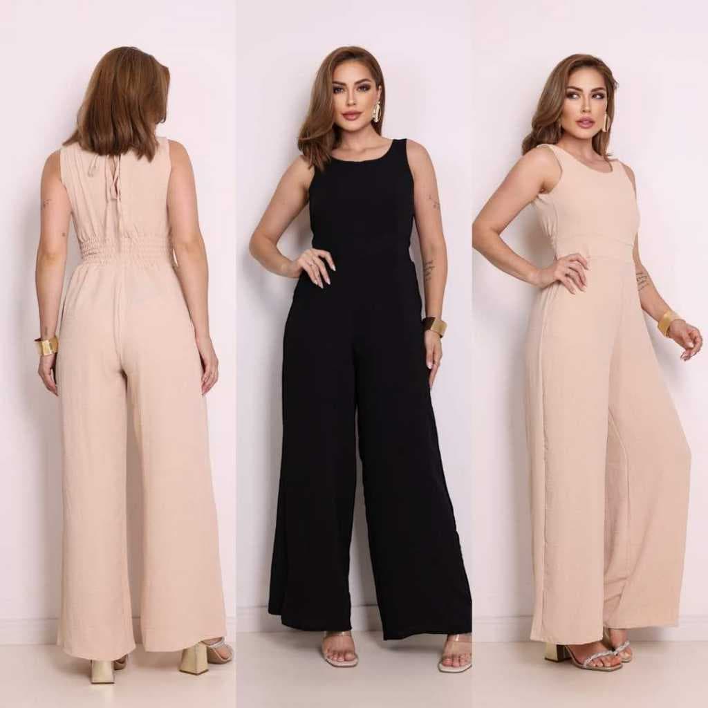 Macacão Feminino Longo Regata Duna Pantalona M ao G2