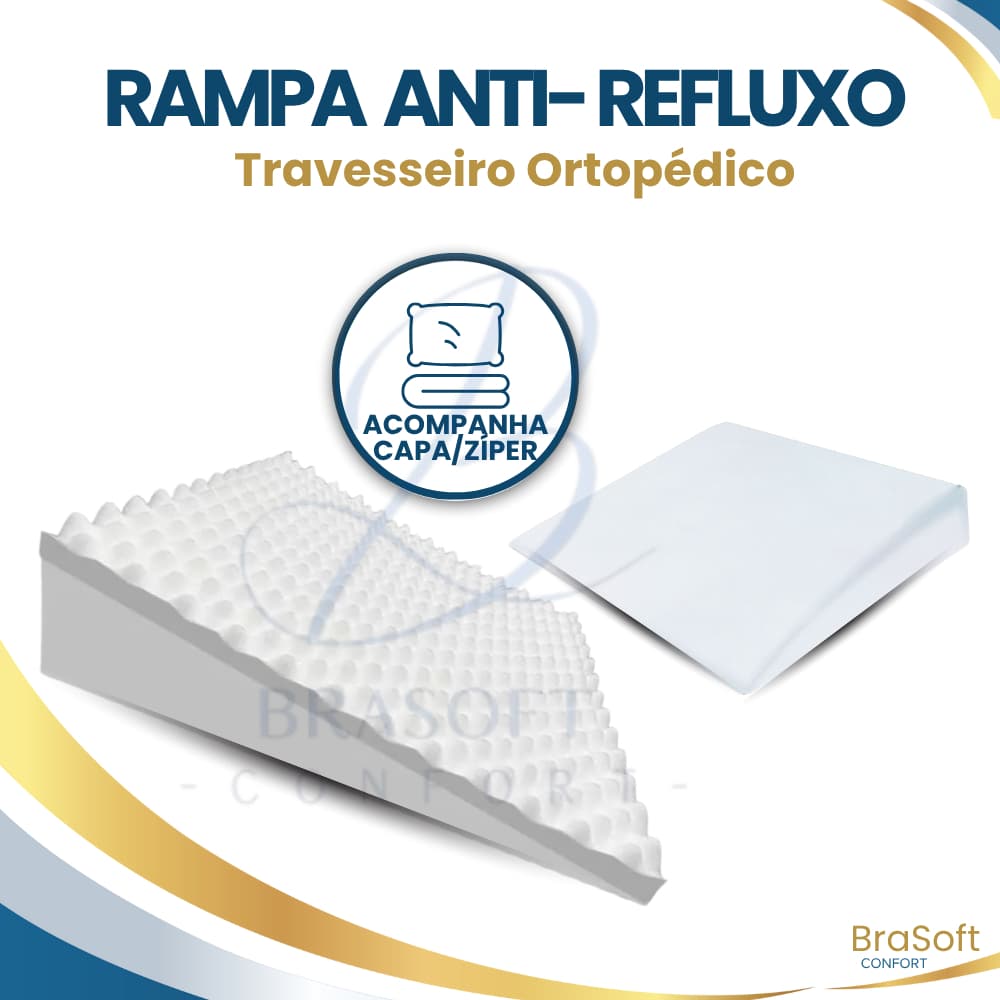 Travesseiro Anti-refluxo Adulto Rampa Berço Cama Grávida Capa Com Ziper