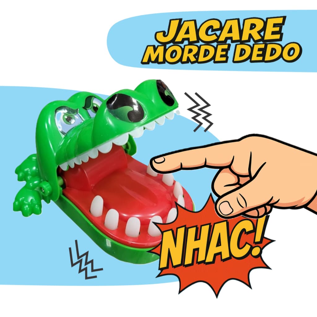 Jogo Crocodilo Morde Dedo Jacaré Dentista Brinquedo infantil Criança Aperta dente pirata pula