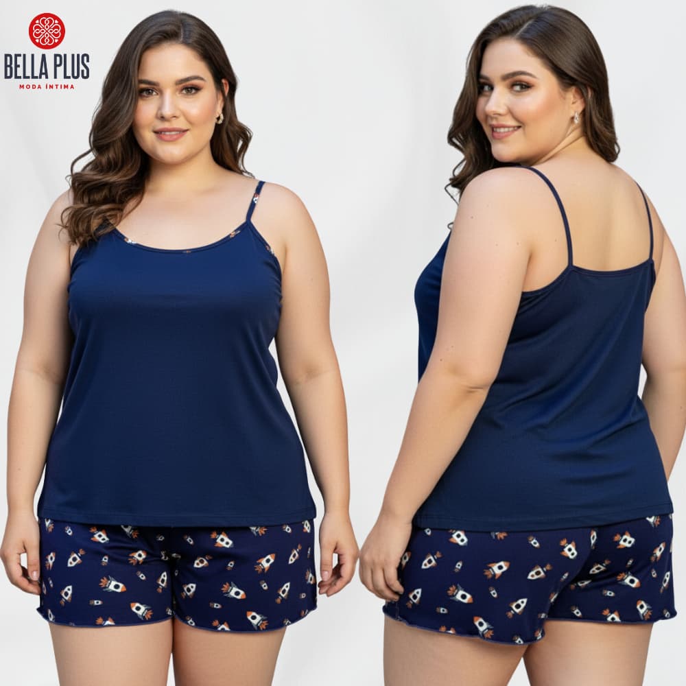 Babydoll Plus Size Pijama Plus Conforto Renda Noite Dormir Estampado