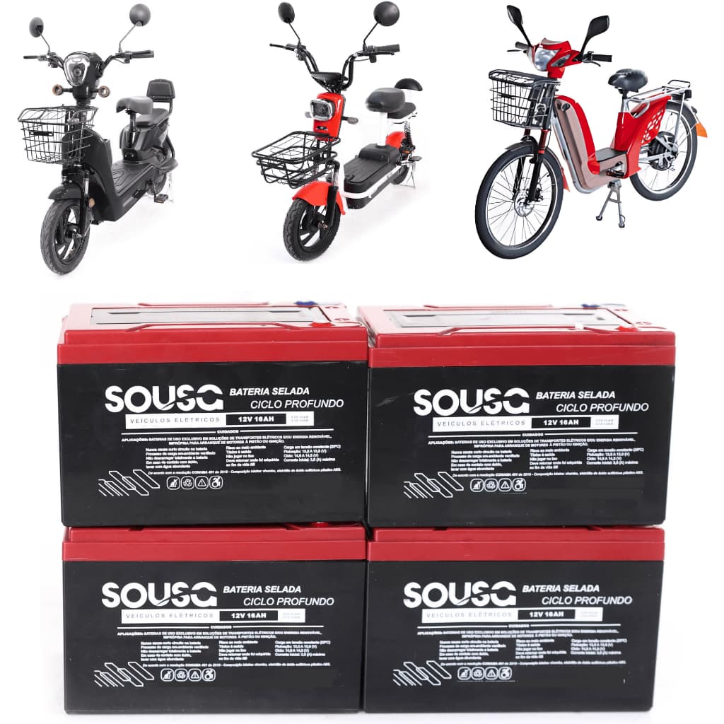 Baterias 12v 16ah - Ecobikes Sousa Bicicleta Elétrica Scooter - Alta performance
