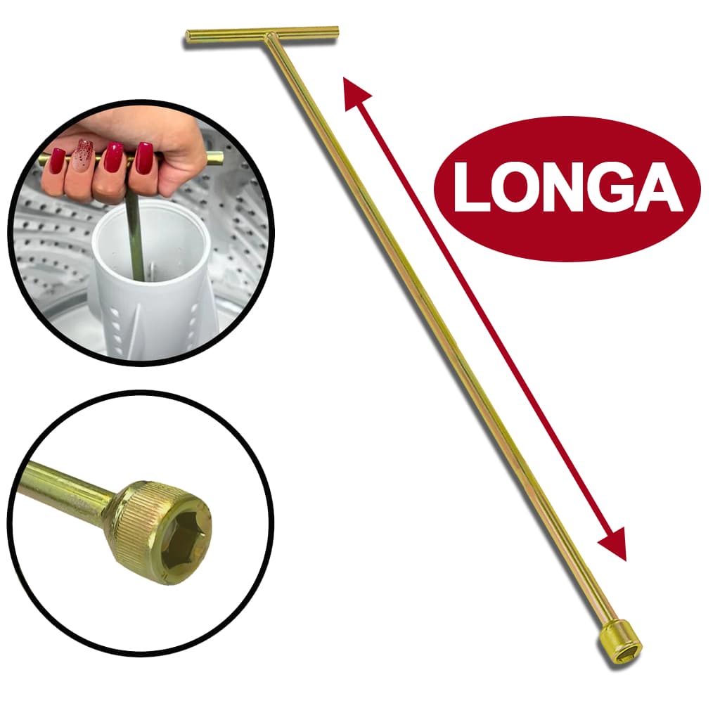 Chave T 10mm Longa soltar parafuso Agitador Brastemp Electrolux