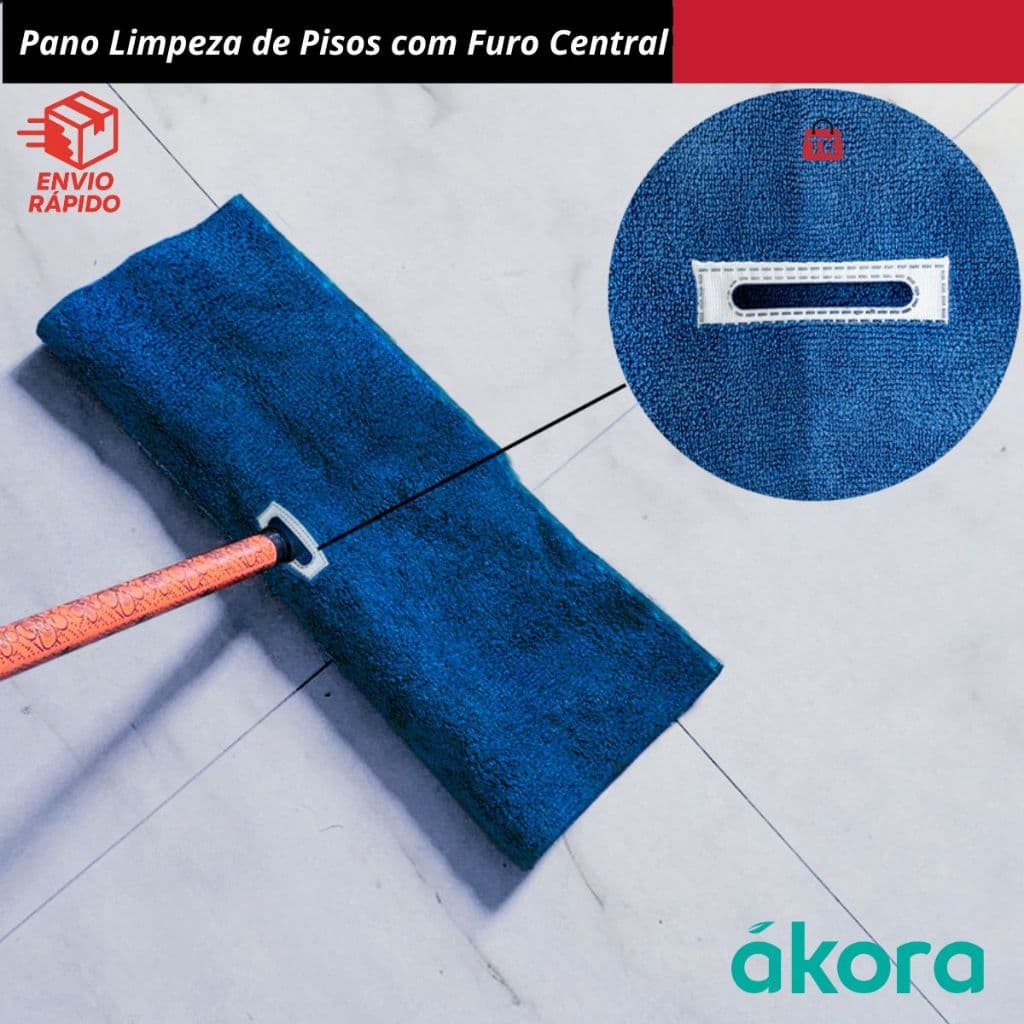 Pano Ákora Para Limpeza de Pisos com Furo Central
