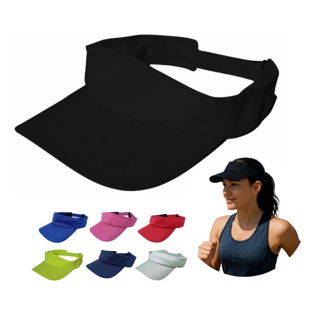 Viseira Preta Feminina Sol Praia Verão Atacado Super Promoção Unissex Branca Vermelha Rosa Colorida