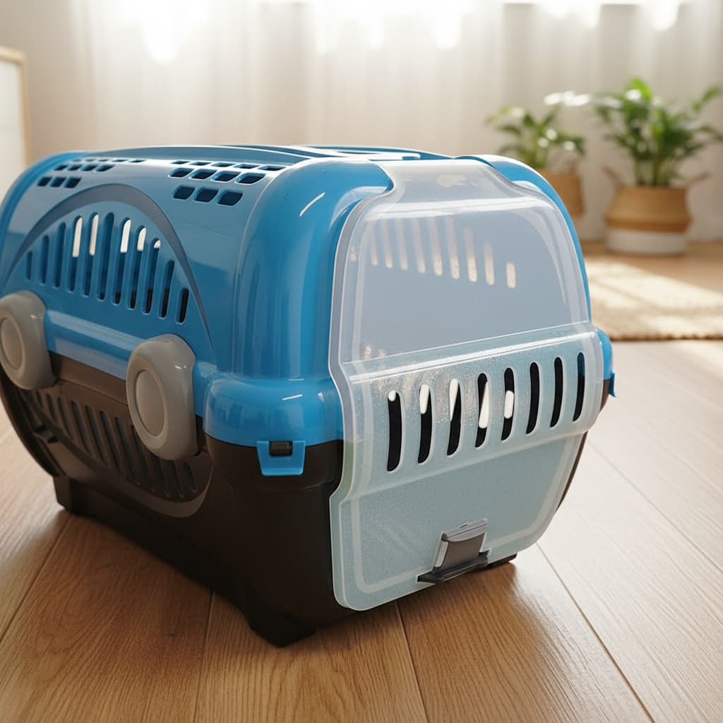 Caixa Transporte Animais Luxo Furacão Pet N1 Azul Cães e Gatos Pequeno Cachorro Filhote Viagem