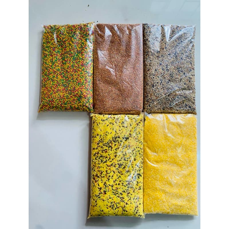 KIT COLEIRO TOP EXTRUSADA COLORIDA, FARINHADA COM OVOS, PAINÇO VERMELHO, MISTURA DE PAINÇOS E CANJIQUINHA FINA + BRINDE