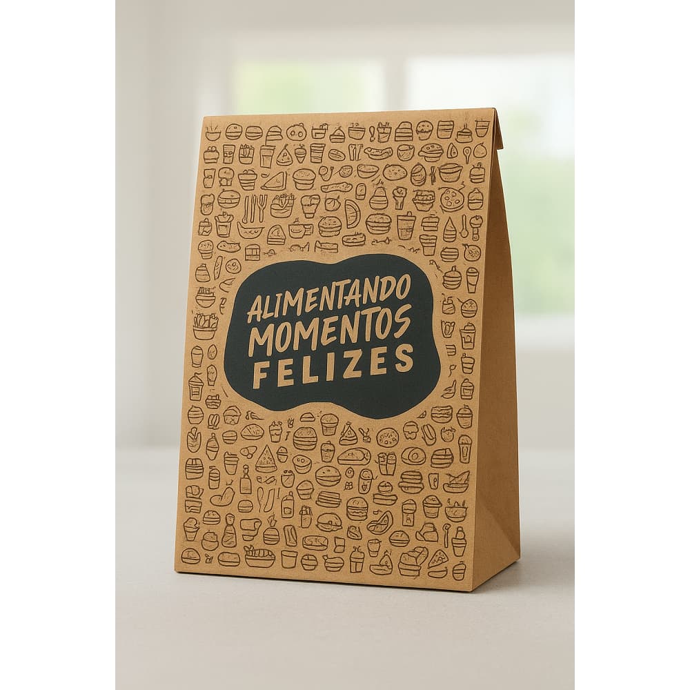 50 Unidades de Embalagem de Papel Kraft para Delivery Hambúrguer Pastel Batata Jantinha  Lanches Salgados FastFood