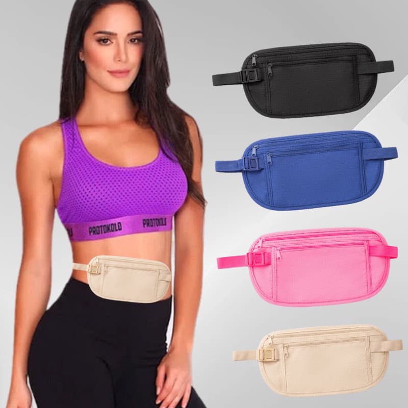KIT 2 Pochete Doleira Fitness Ultra Slim Impermeável Porta Celular Anti Furto