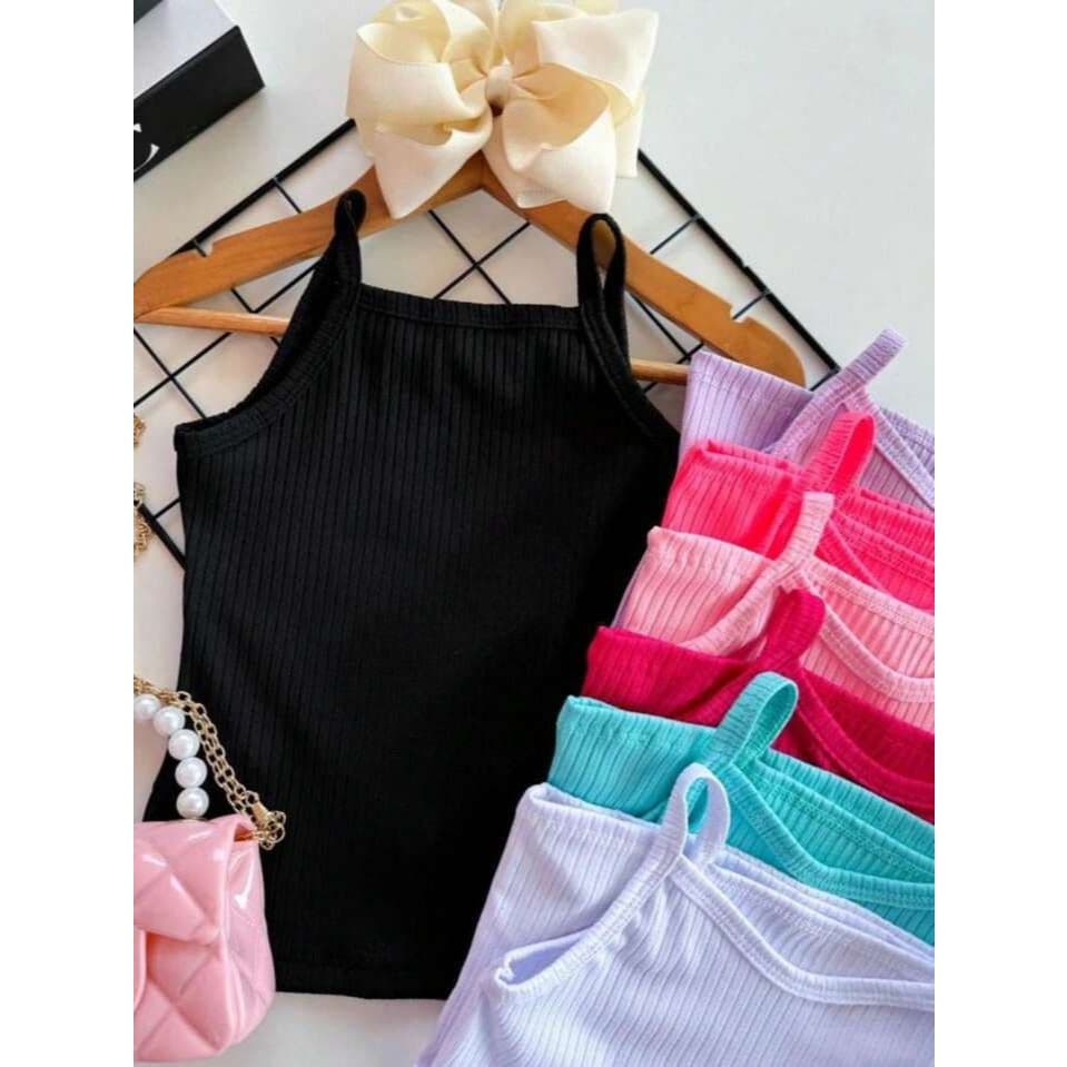 Kit 2 Regata Infantil Feminina Basica Algodão Fresquinha Conforto Cores Sortidas Qualidade Tamanhos 1 2 3