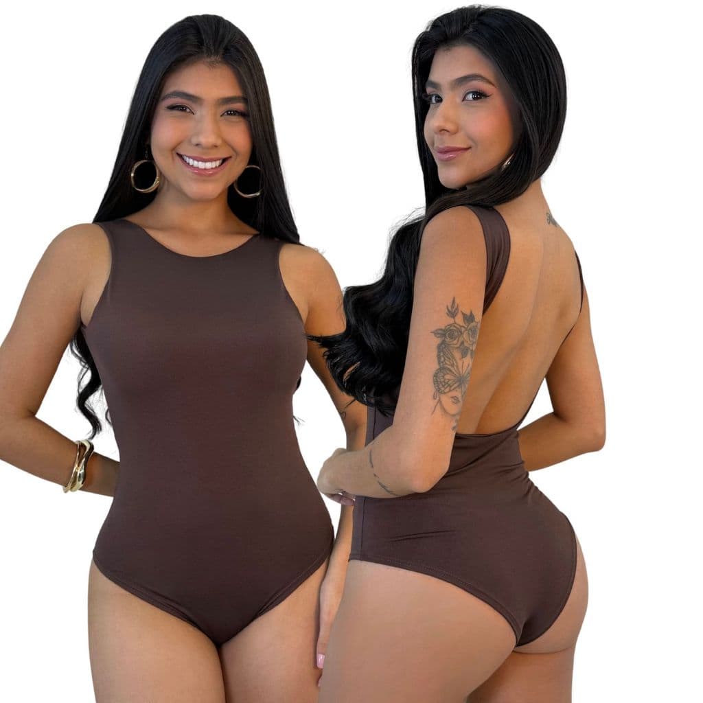 Body Feminino Básico Costas Nuas Abertas Suplex Premium Forrado Estilosa Elegante