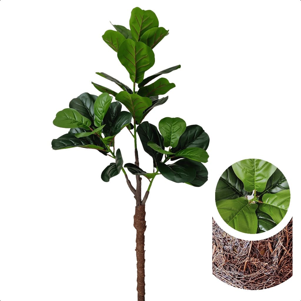Ficus Lyrata Artificial 130cm Verde Folha Silicone Sem Vaso