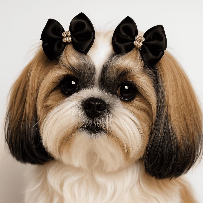 Kit 20, 40 ou 100 laços Pet Lacinho de Cetim e Strass Cachorro Fêmea Acessórios Fofos PetShop Banho e Tosa