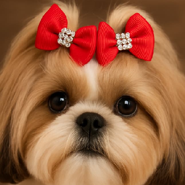 Kit 100 Laços Pet Lacinho Borboleta de Gorgorão Cachorro Fêmea Acessórios Fofos PetShop Banho e Tosa