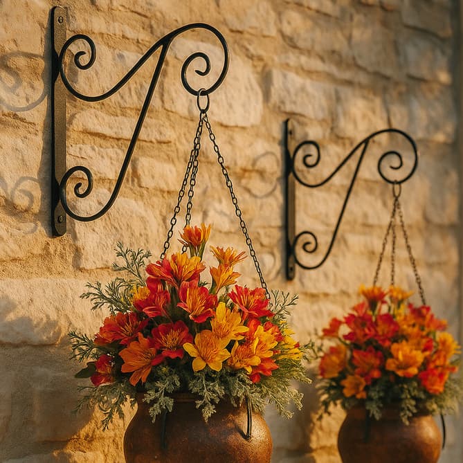 Kit 2 Suporte Ferro Colonial Parede Vaso Samambaia