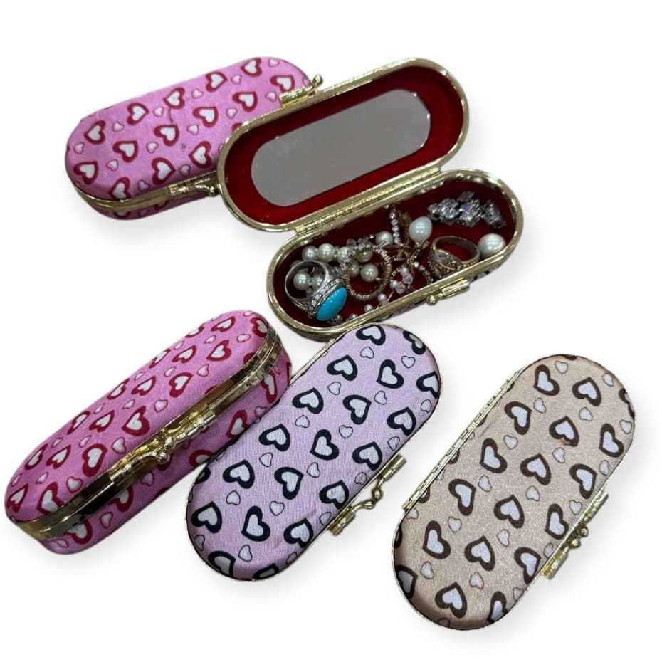 Porta Joias Bijuterias E Acessórios de Bolsa Para Viagem  Portátil Caixa De Armazenamento Bolsa Anel Colar