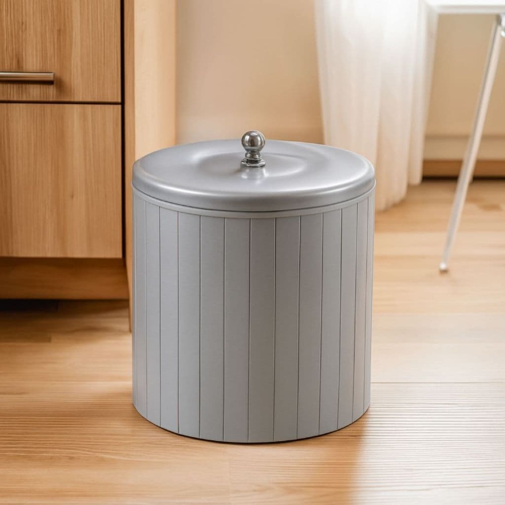 Cesto de Lixo Clean 5 Litros com Tampa Higiênica e Anel Interno – Elegância e Praticidade - CINZA