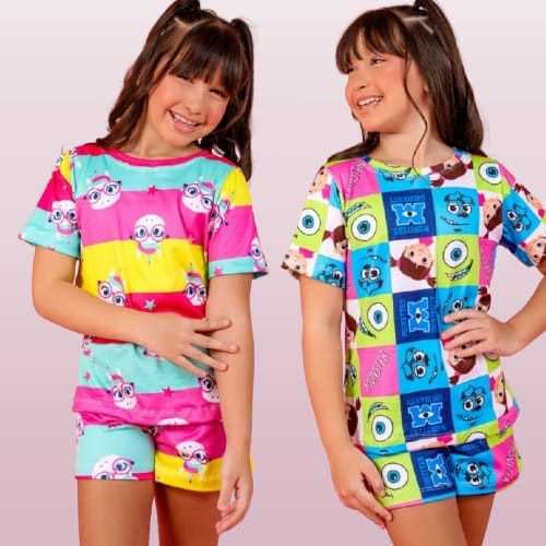 Pijama Unicornio Monstro S.A Personagens Infantil Juvenil Menina Verão 02 ao 13