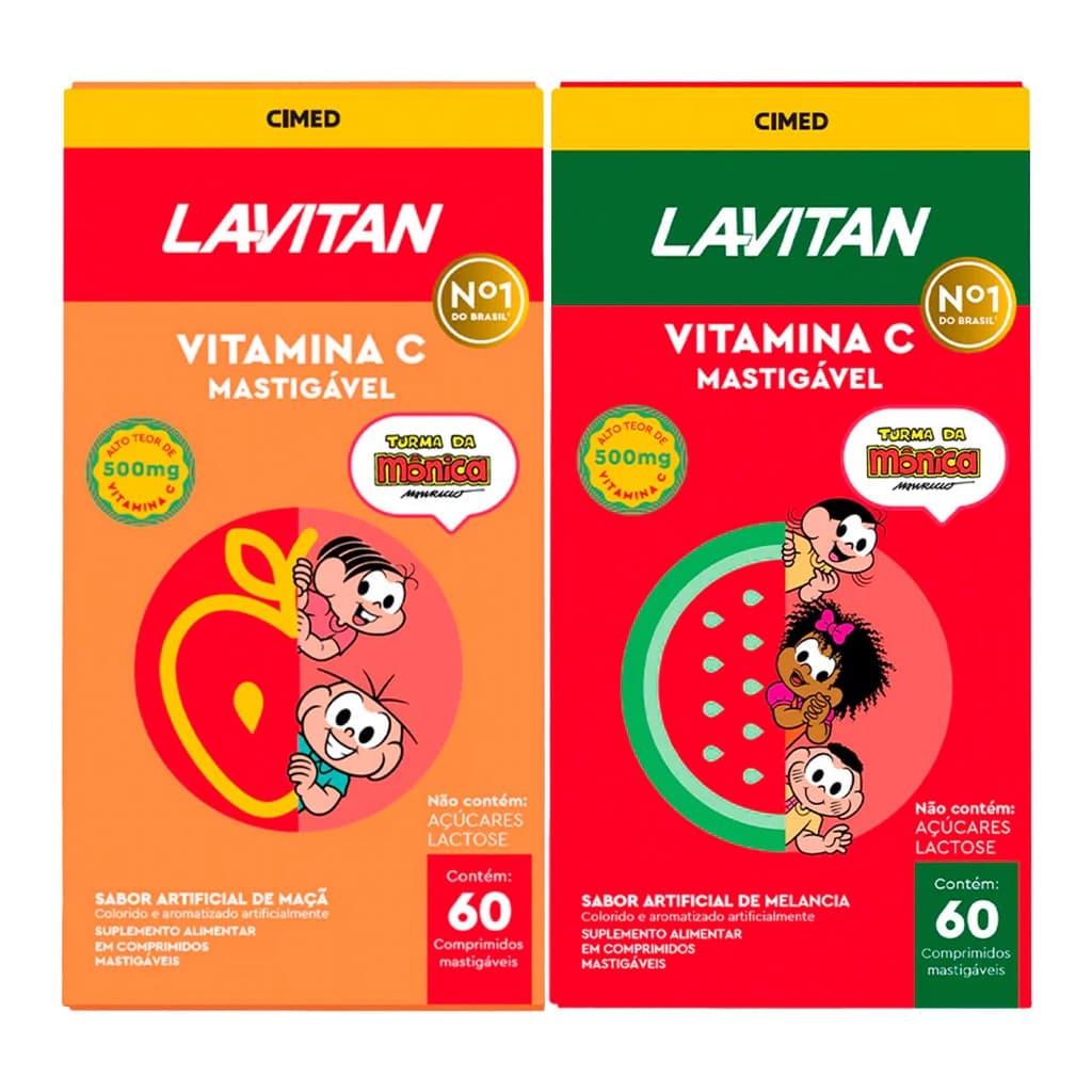 Lavitan Vitamina C Turma da Mônica Sabores com 60 Comprimidos Mastigáveis