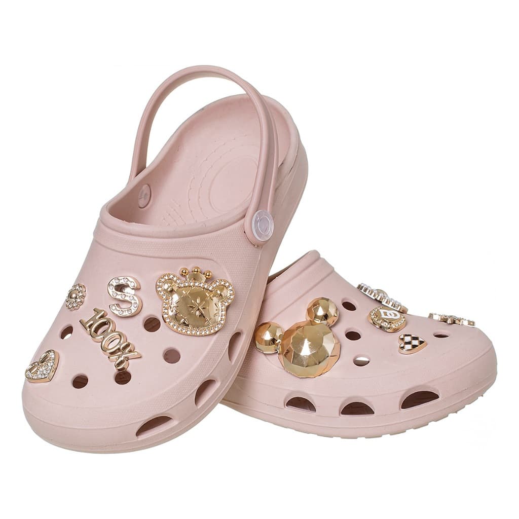 Sandália Infantil Babuche Meninas Kit enfeites Botons Sapato Confortável Verão