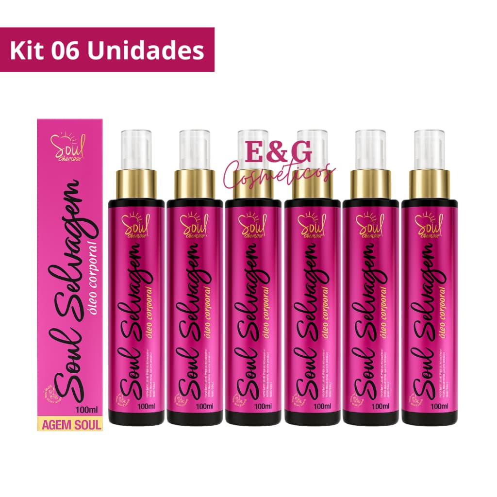Kit 06 Soul Selvagem Óleo Clareador de Axilas e Virilha 100ml Soul Cosméticos