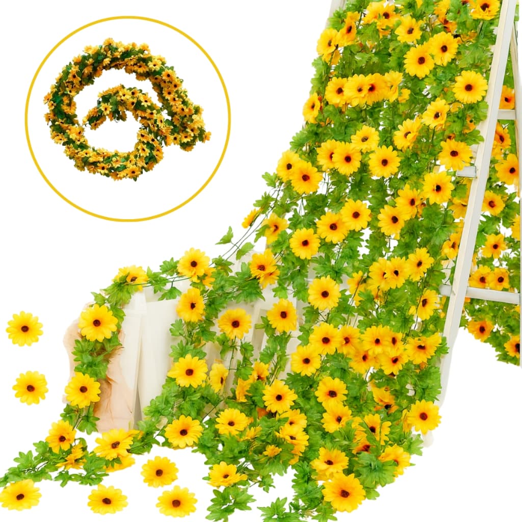 Kit 2 Corrente Girassol Artificial 380cm  cada Decoração E Eventos