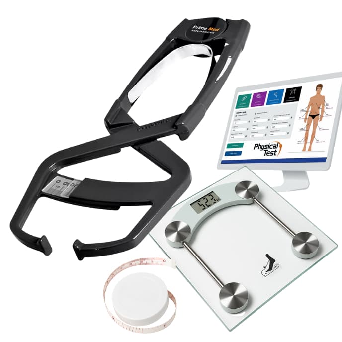 Kit Avaliação Física Completo - Adipometro Prime 10 ANOS GARANTIA - Balança Digital + Trena Corporal