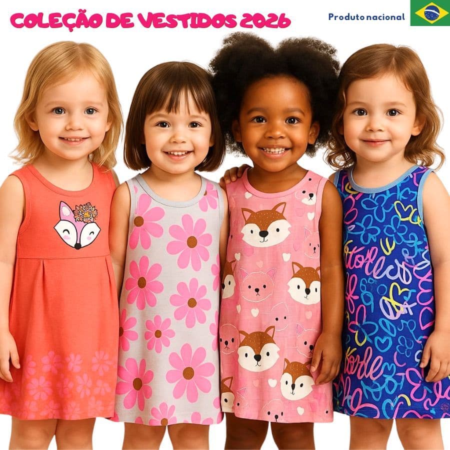 Kit 3 Vestido Infantil Menina Feminino Verão Sortido - Promoção Relampago