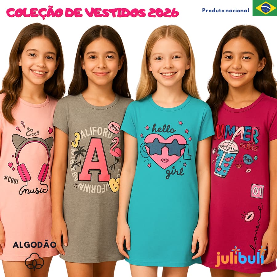 Vestido juvenil SUMMER com manguinha