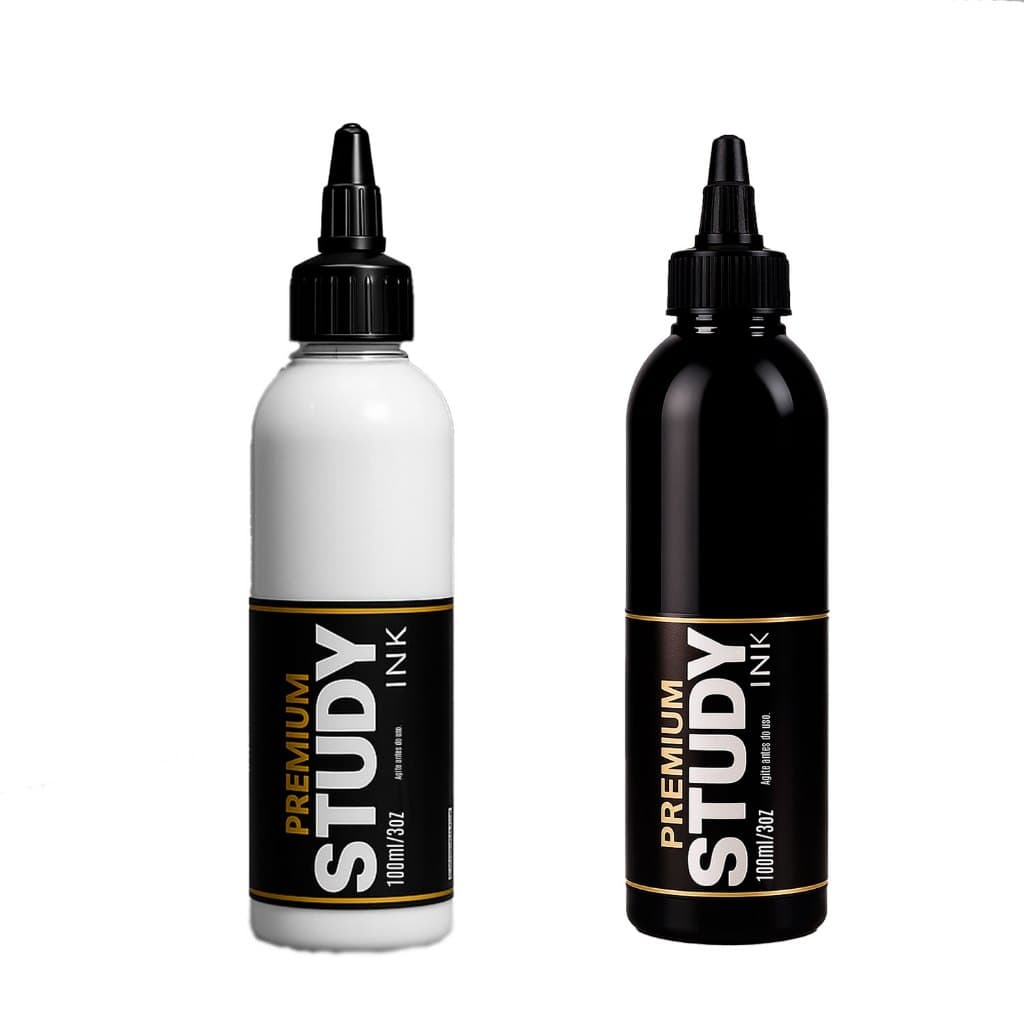 Tinta Study Inkerz - 100ml - Tatuagem - Preto & Branco - Tattoo