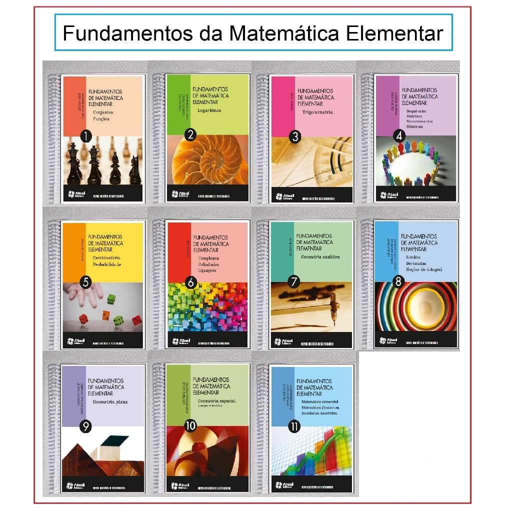 Fundamentos de Matemática Elementar Colorido, encadernado, tamanho A5, formato livreto