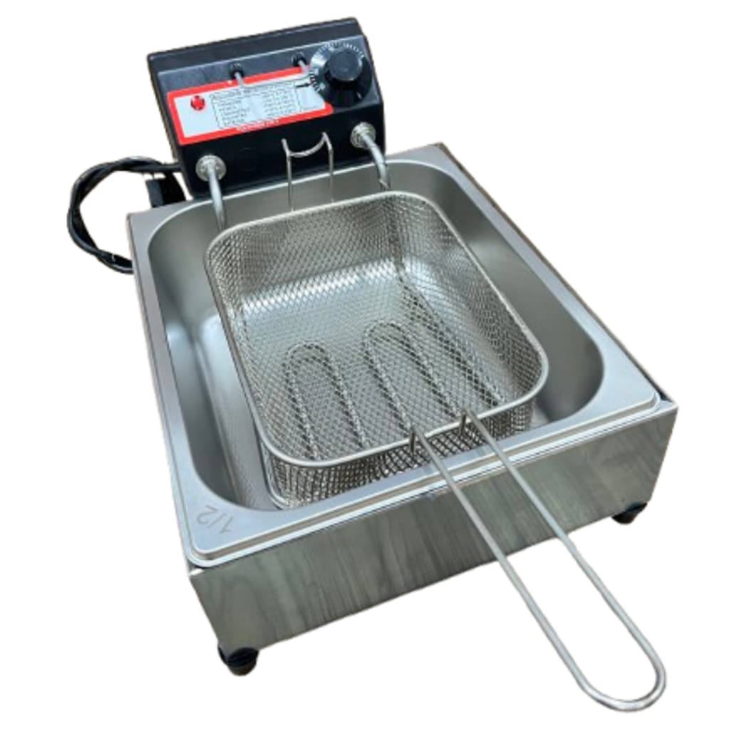 Fritadeira Elétrica Cuba 5 Litros Profissional Inox Antchamas C/ Cuba e Termostato