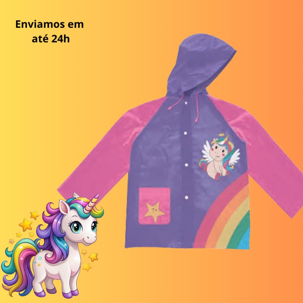 Capa De Chuva Infantil Unicórnio