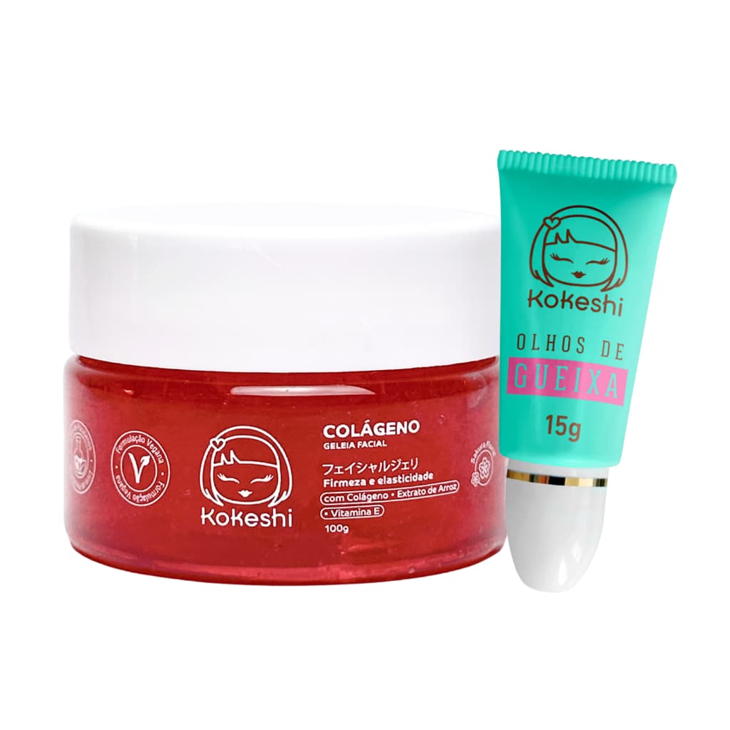 Kit Skin Care Geleia de colágeno e olhos de gueixa kokeshi