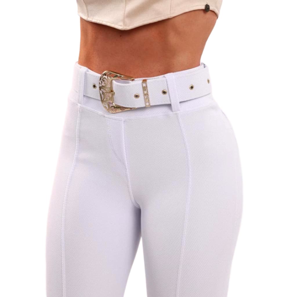 Calça Legging Feminina Premium com Cinto Leg Cintura Alta Levanta Bumbum Malha Pop Zero Transparencia