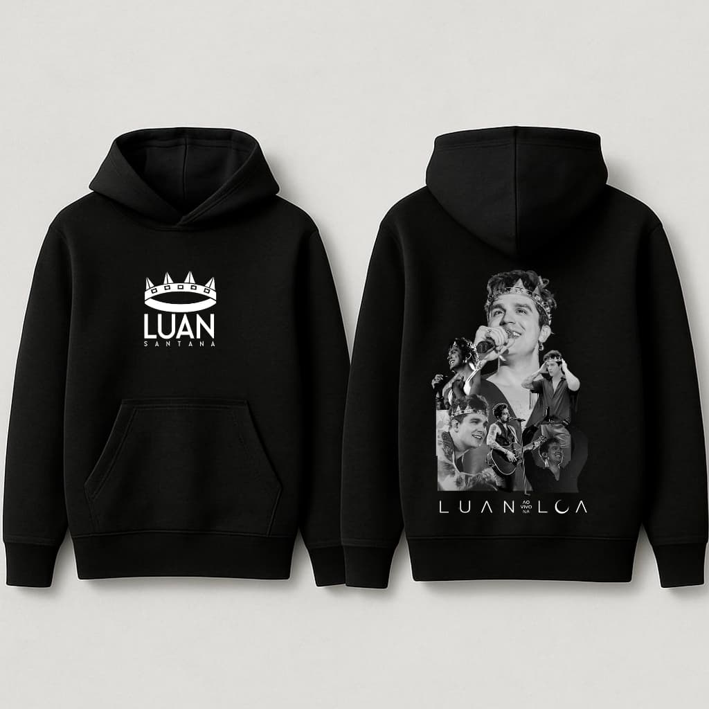 Blusa Moletom Luan Santana Ao Vivo Lua Álbum Assinatura Cantor Sertanejo Turne 315