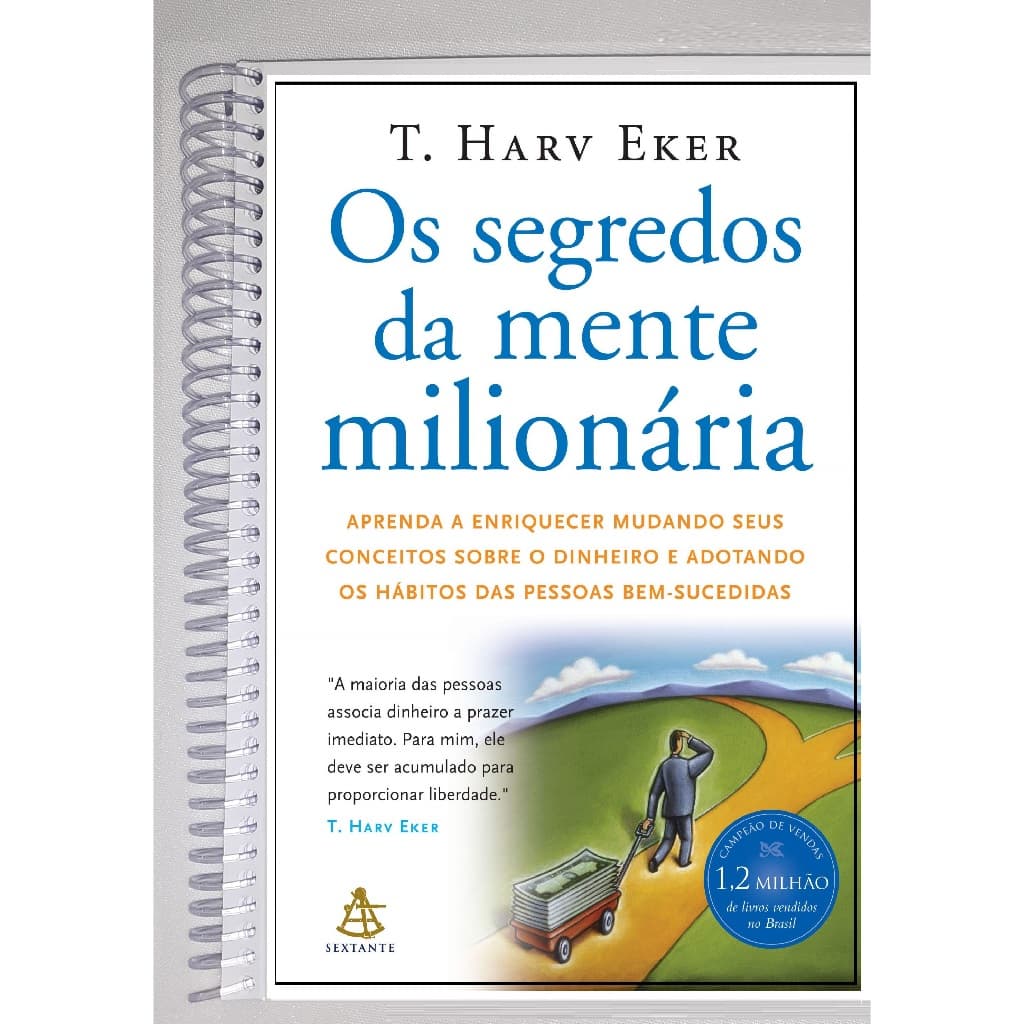 Segredos da Mente Milionária - T.Harv Eker - Colorido, formato livreto, encadernado, tamanho A5 (14cm x 21cm)