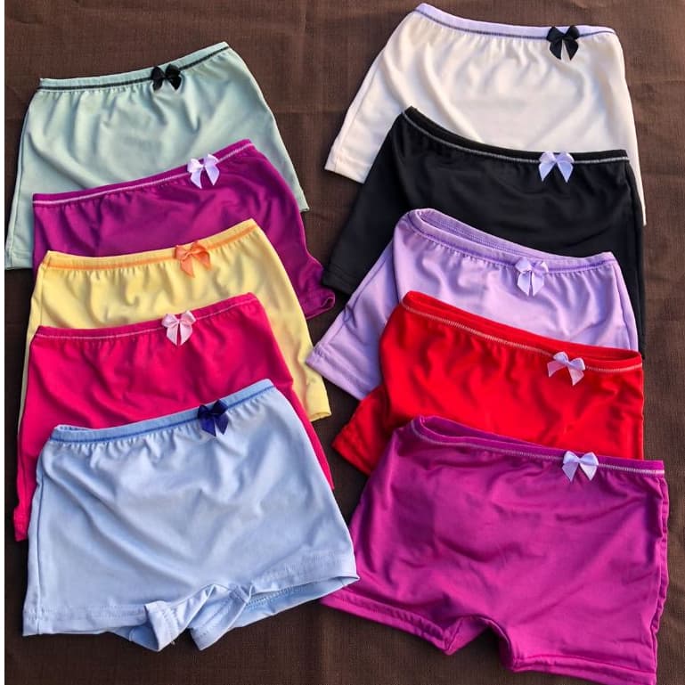 KIT Calcinha Feminina Box Lisa  Menina Bebe bb Para o Dia a Dia Microfibra Poliéster